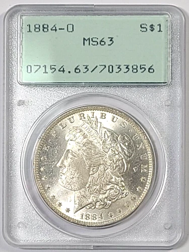 1884-O Morgan Silver Dollar $1 PCGS MS63 Old Green Holder Rattler