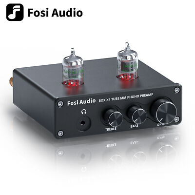 Fosi Audio BOX X4 Tube Amplifier Phono Preamp for MM Turntable Phonograph 5654W