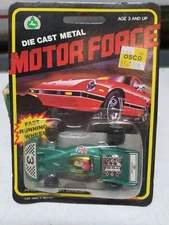 RARE Motor Force Die Cast Metal Formula Racing Car GREEN #3 LOC294