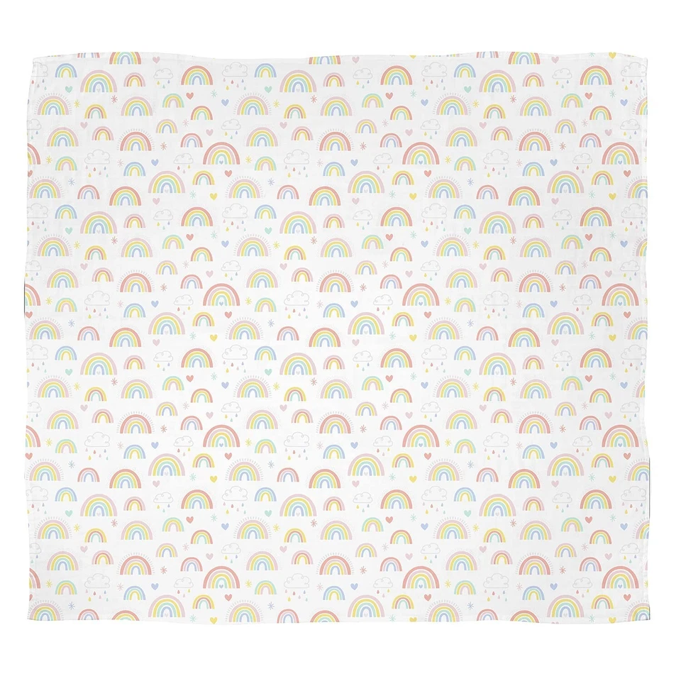 Manta de envoltura Stephan Baby Rainbow Collection, arco iris pastel 45"x45" NUEVA Foto 2 de 3