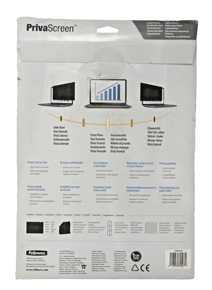 Fellowes 13.3" PrivaScreen Blackout Privacy Filter 16:10 4814301 *NOB* - Image 4 of 4