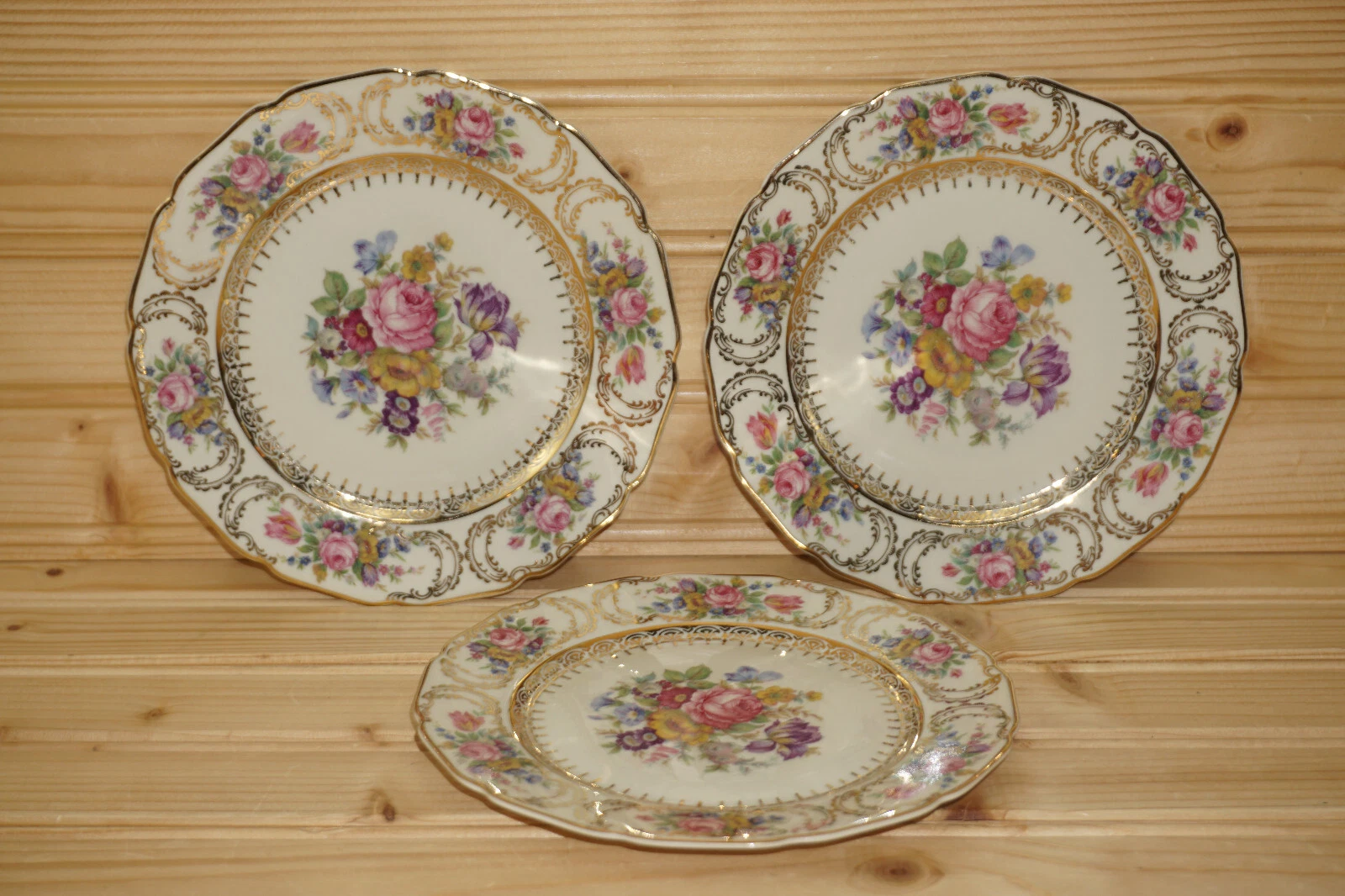 Rosenthal Continental Queens Bouquet (3) Bread & Butter Plates, 6" (S50)