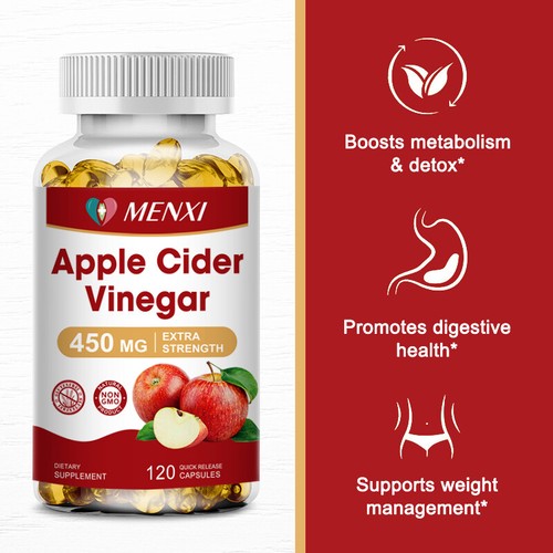 Pure APPLE CIDER VINEGAR ACV 360 Capsules PURE WEIGHT LOSS FAT BURNER Diet Pills - Picture 3 of 12