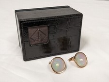 Mother of Pearl and Pearl 18ct Yellow Gold Cufflinks Alfardan Jewellery Qatar