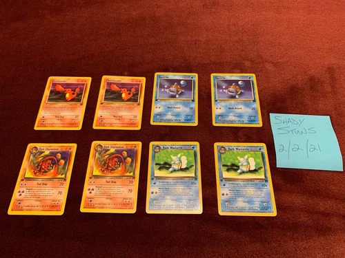 Pokemon Team Rocket First Edition Charmander Charmeleon Squirtle Wartortle