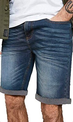 Men s Denim Shorts By Threadbare Size 32 bnwt