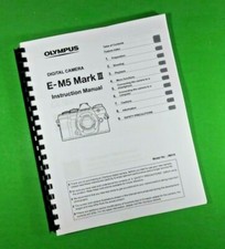Owners Manual for Olympus E-M5 EM5 MarkIII MKIII Camera 258 Pages W/Clear Covers