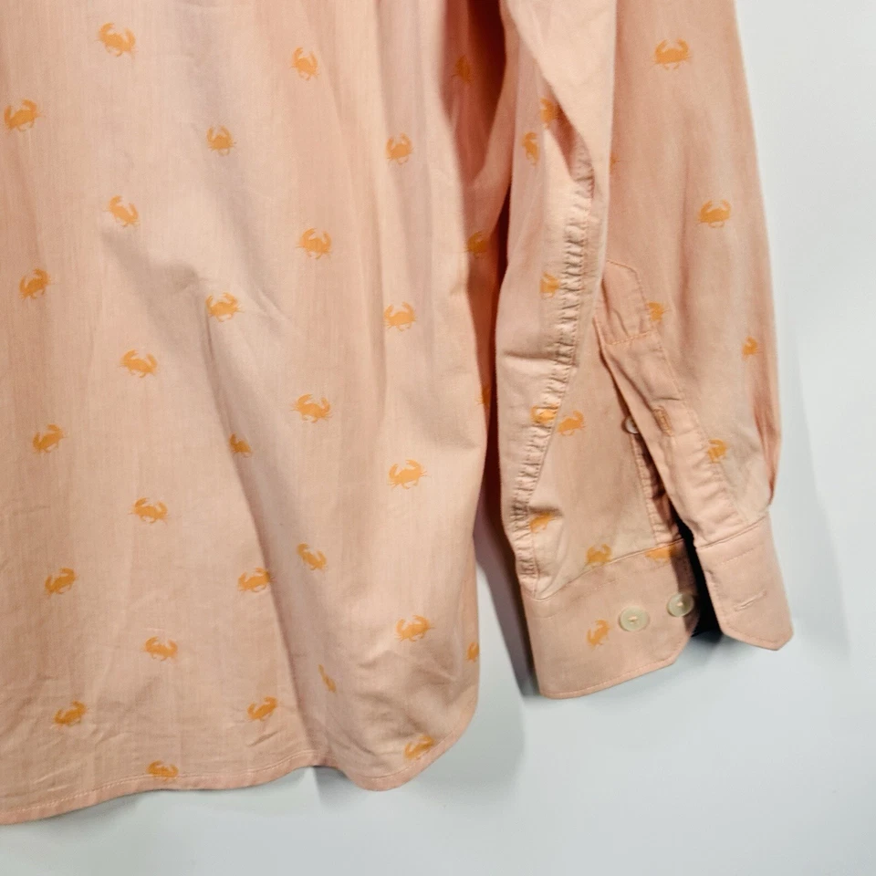 Charleston Threads Men's Dress Shirt Large Orange Animal Print Long Sleeve - Image 4 of 4