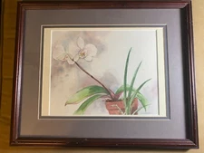 Vintage C.S Koch "Still Life With A Pot Of Flowers" Watercolor Painting - Framed