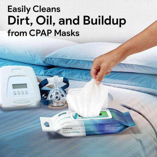 CPAP Mask Wipes - 140 Pack of Disposable CPAP Cleaner Wipes - Unscented, Aloe In - Picture 2 of 6