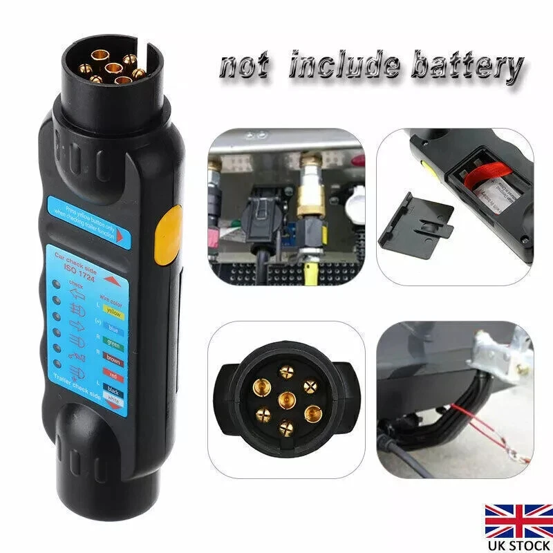 7 Pin Towing Trailer Tow Bar Caravan Plug Socket Light Wiring Circuit Tester UK - Image 3 of 4