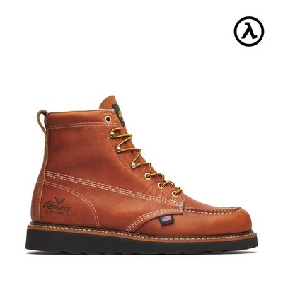 THOROGOOD AMERICAN HERITAGE 6  TOBACCO MOC TOE BLK WEDGE WORK BOOTS 814-4188