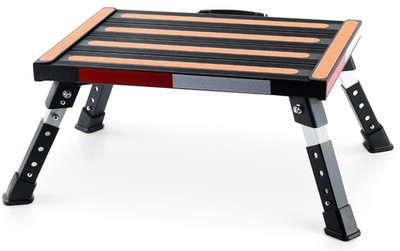 Safety RV Steps, Adjustable Folding Platform, Anti-Slip 17''x12'', 1000lbs Support