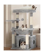 Heybly Cat Tree, Kitten Tower with Large Soft Cat Basket, Cat Condo with Spac...