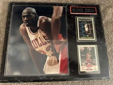 Michael Jordan Collectors Plaque - Vintage - Sports Cards & Name Plate - 15”x12”