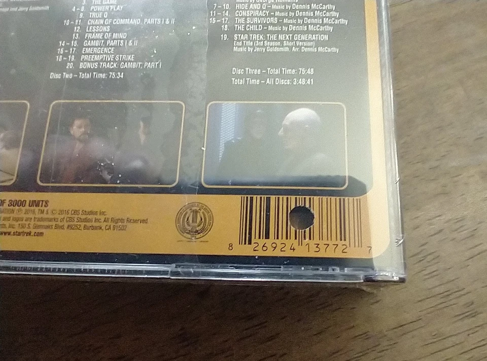 STAR TREK TNG SOUNDTRACK (3 CDs) LA-LA LAND RECORDS - Image 4 of 4