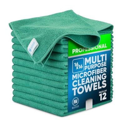 MW Pro 16x16 Microfiber Wash Cloths - Absorbent Kitchen Dish Rags & Counter W...