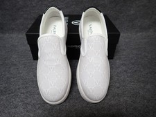 NEW Valentino Adriel Monogram Leather Sneakers White-Black Women's 8 SS32 