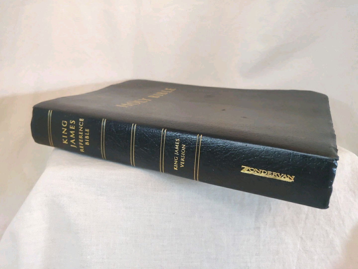 Holy Bible KJV GIANT PRINT Center-Column Red Letter Reference Zondervan ~ VG