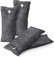 4 Pack Activated Charcoal Odor Absorber, Bamboo Charcoal Air Purifying Bags Odor