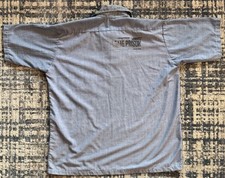 Vintage 70s State Prison Stencil Short Sleeve Denim Chambray Work Shirt Sz Large