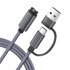 2-In-1 USB-C Charger Cable for Garmin Watch 4FT 1Pack,Usb Charging Power Cord fo