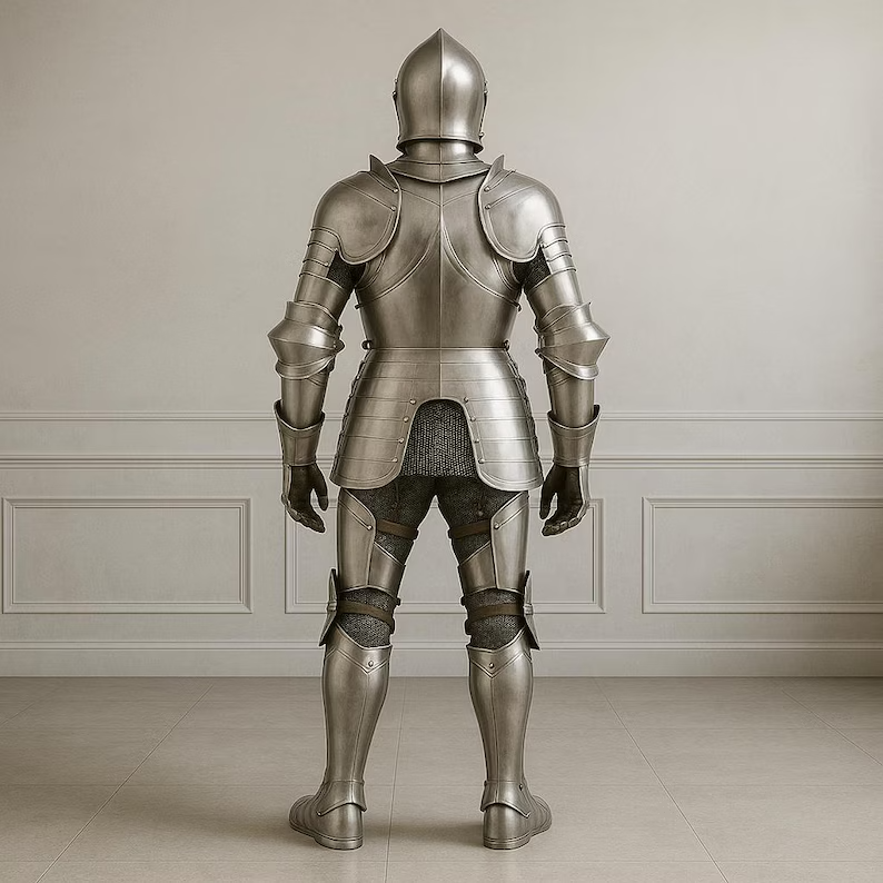Full Medieval Knight Armor Suit Wearable Steel LARP Cosplay Costume ...