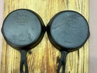 Vintage Pair of Wagner Sidney O #3 Cast Iron Skillet . Fully Restored
