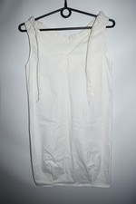 Prada White Sleeveless Shift Dress Ruffle Neck Shoulder Ties Cotton Blend IT 38