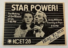 1981 KCET tv ad~ MAKING OF THE WIZARD OF OZ, ANDY WILLIAMS EVENING AT POPS
