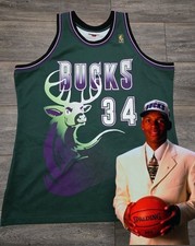 VINTAGE AUTHENTIC RAY ALLEN MILWAUKEE BUCKS JERSEY 52 XXL MITCHELL & NESS 