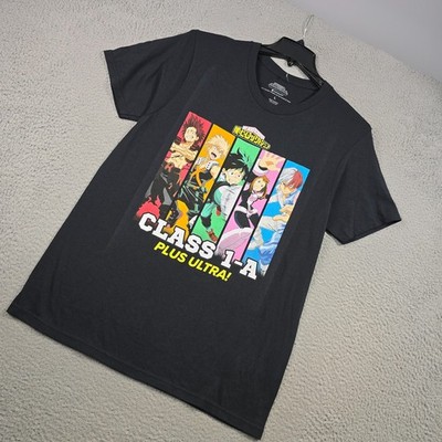 MY HERO ACADEMIA SHIRT MENS LARGE BLACK ANIME CASUAL Gamer Comic Book Retro NWOT