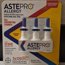 Bayer Astepro Allergy Antihistamine Nasal Spray 3 Pack Steroid Free Exp 10/2028