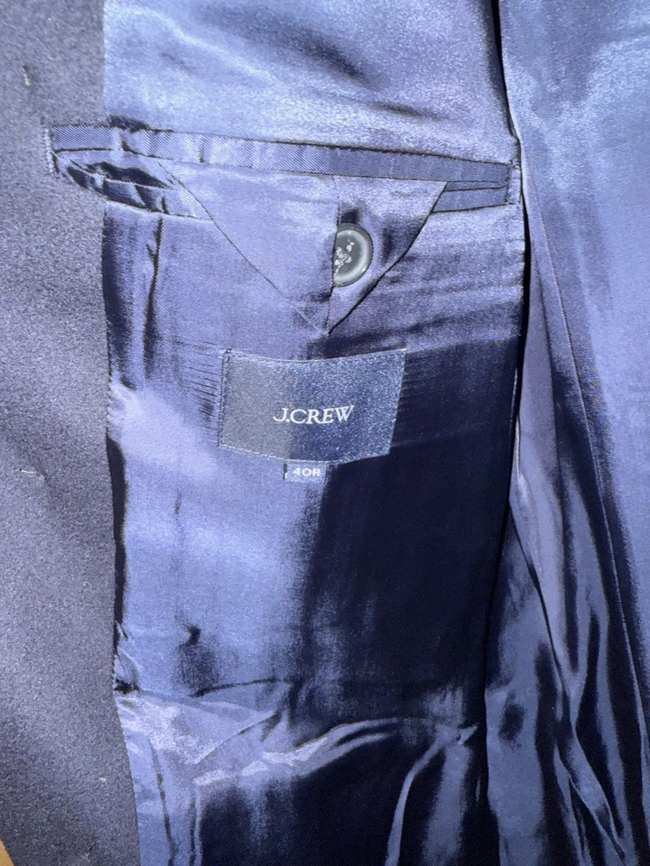 Abrigo J.CREW Rivington para hombre doble botonadura mezcla lana-cachemira azul marino 40R Foto 3 de 4