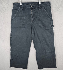 American Eagle Outfitters Jeans Womens 16S Short Super High-Rise Baggy Wide Leg