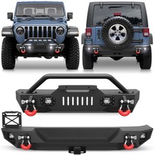 Frontrear Bumper For 2007-2018 Jeep Wrangler Jk Jku Wwinch Platelicense Plate Frontrear Bumper For 2007-2018 Jeep Wrangler Jk Jku Wwinch Platelicense Plate