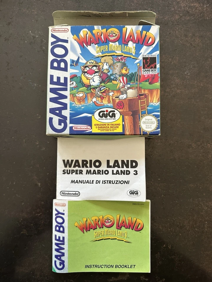 Nintendo Game Boy Wario Land Super Mario Land 3 NO GIOCO Solo Box E Libretti Gig - Bild 1 von 4