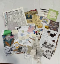 55 pc Vintage Ephemera pack lot Junk journal supplies old paper book pages ads