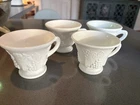 Vintage 1960s Milk Glass Tea Or Coffe Cups Grape Theme Set Of 4