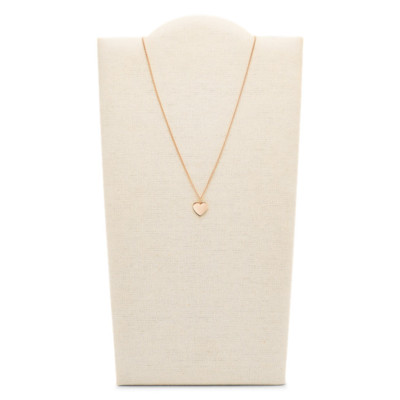 New Fossil Engravable Heart Rose Gold-Tone Stainless Steel