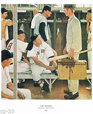 Norman Rockwell baseball print THE ROOKIE World Series Spring Training '57 11x15
