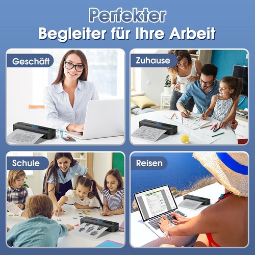 Phomemo M832 A4 Drucker Wireless Bluetooth Thermo-Reisedrucker Inkless Maker Lot - Bild 4 von 16