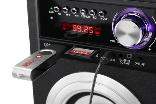 Enceinte Haut-Parleur Portable Bluetooth Stereo Systeme Mp3 USB FM AUX SD Argent - Photo 5/8