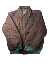 Stall & Dean Devils Soccer Brown & Green Quilt Lined Varsity Jacket Size Large