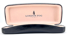 London Fog Hard Clamshell Eyeglass Case Standard Size Black Shiny Patent Leather