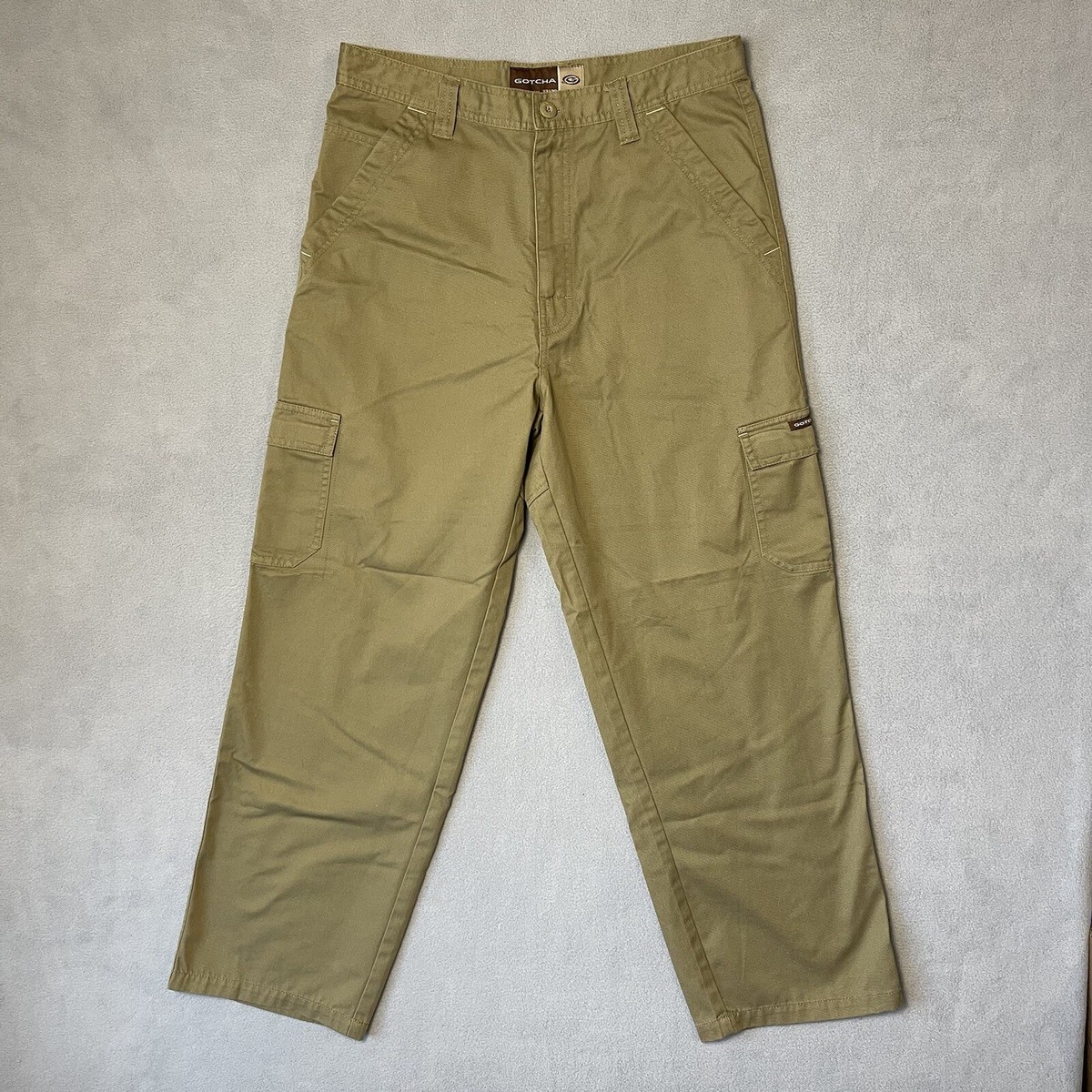 Gotcha Pants Men's 36x29 Cargo Khaki Vintage Skater Outdoor