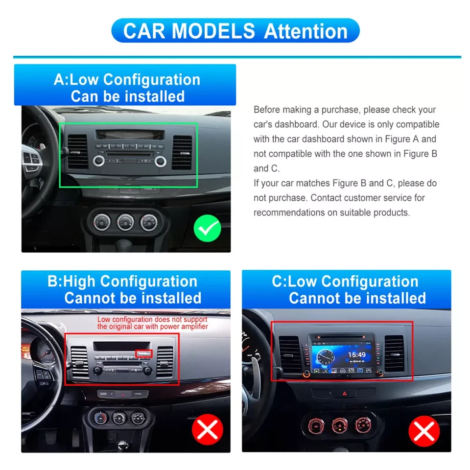 For Mitsubishi Lancer 2008-2013 Android 13 CarPlay Car Radio GPS Navi Stereo 32G - Image 4 of 4