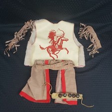 Vintage Childs Native American Indian Costume Dress Up With Bells Vest And More