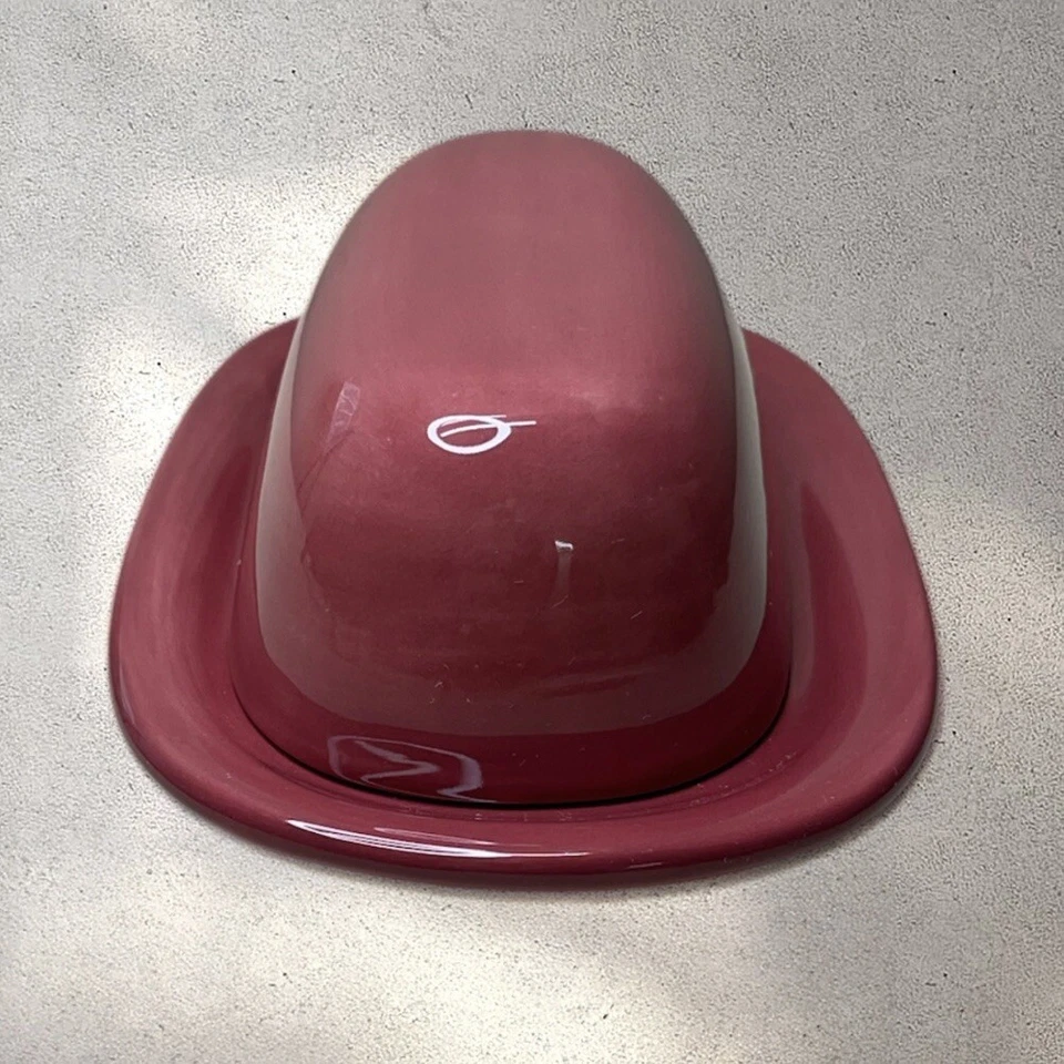 Pottery Barn Merlot Glazed Ceramic 1/4 Lb. Sausalito Covered Oval Butter Dish - Image 2 of 4