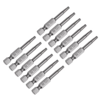 Uxcell 15-Piece T15 Magnetic Torx Screwdriver Bits - 1/4 Inch Hex Shank, 2 Inch Length, S2 Steel, Tamper Proof